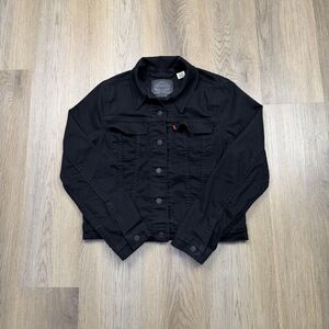 Levi's Trucker Jacket Mens Medium Black Denim Button Front Casual Classic